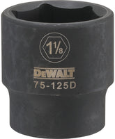 DeWALT DWMT75125OSP Deep Impact Socket, 1-1/8 in Socket, 1/2 in Drive, 6-Point, Steel, Black Oxide
